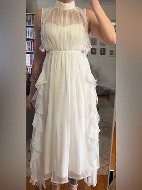 Vici Ravenna Tiered Halter Maxi Dress - White